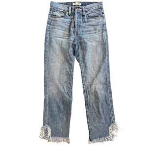 Rivet & Thread straight leg ankle crop light denim jeans womens size 24 madewell